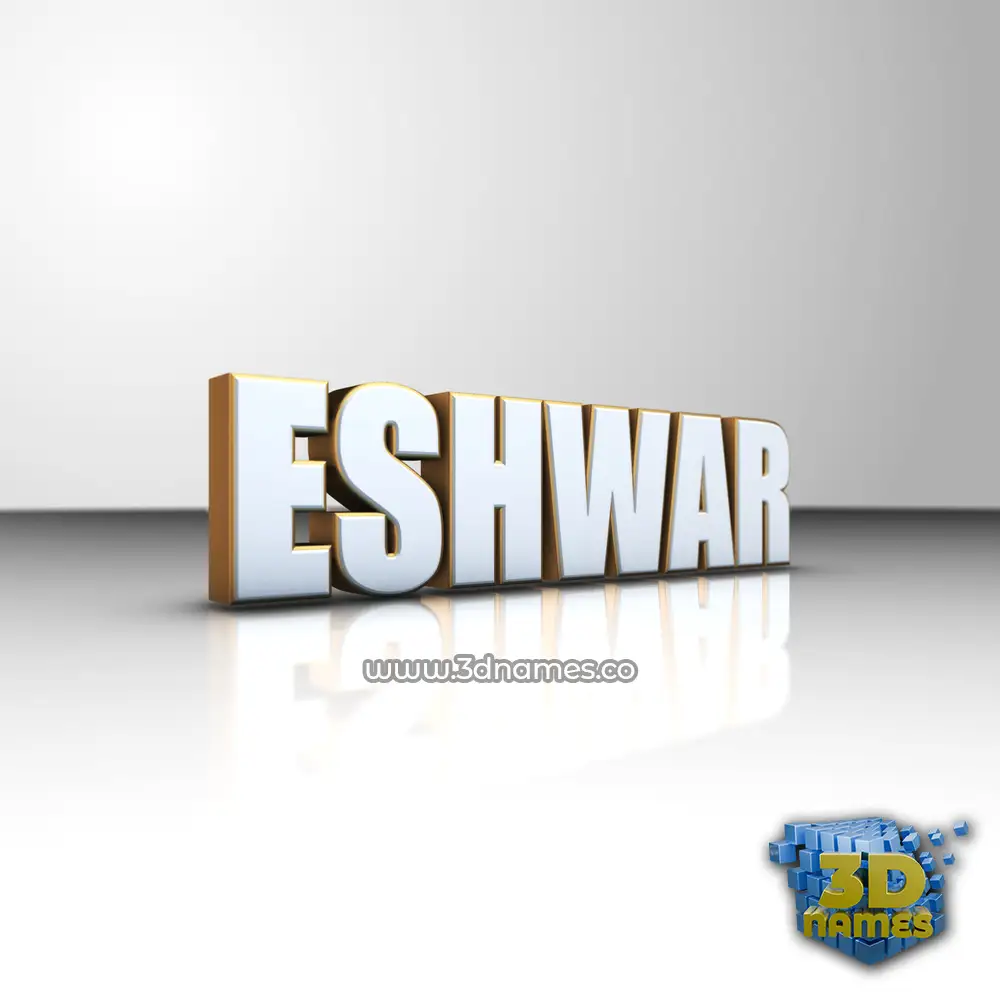 eshwar in White'n'Gold style - 3D name wallpaper