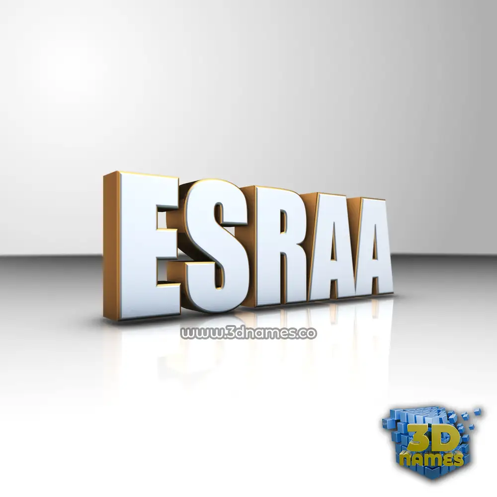 esraa in White'n'Gold style - 3D name wallpaper