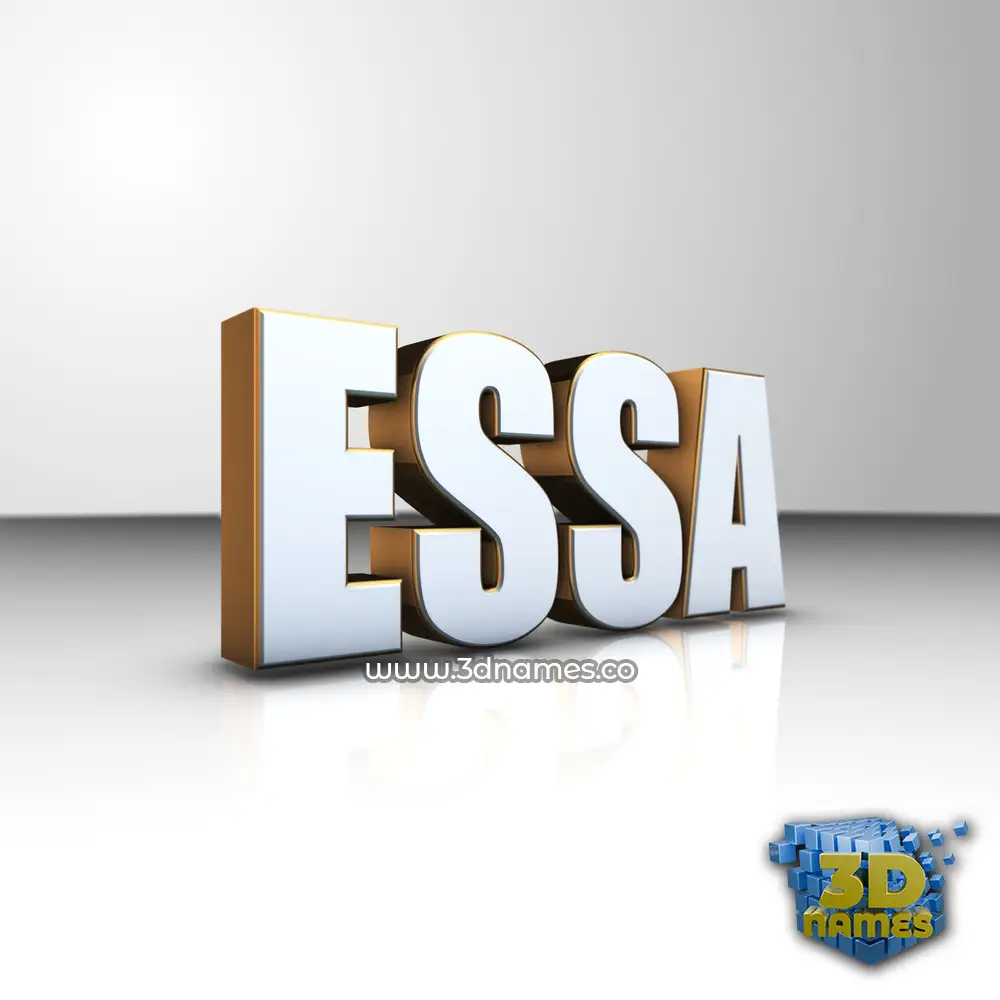 essa in White'n'Gold style - 3D name wallpaper