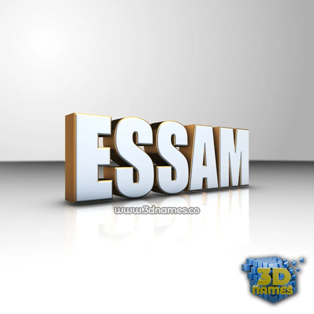essam in White'n'Gold style - 3D name wallpaper