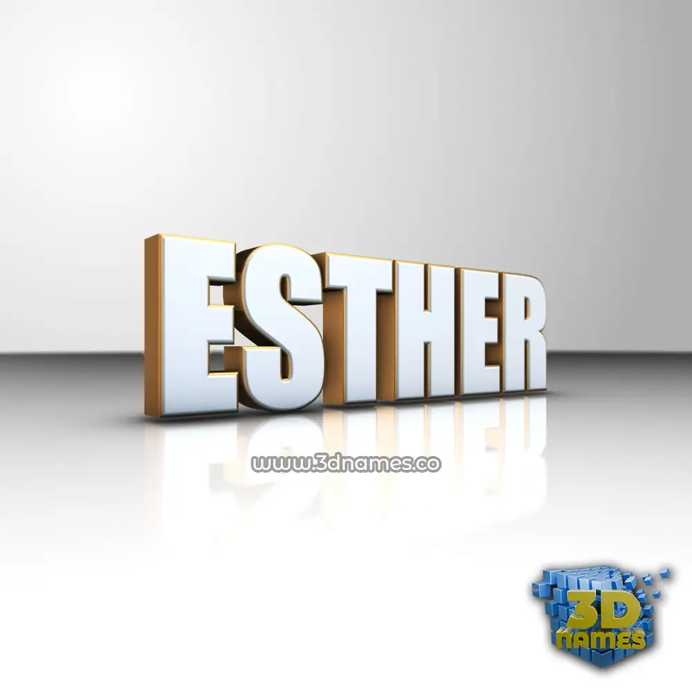 esther in White'n'Gold style - 3D name wallpaper