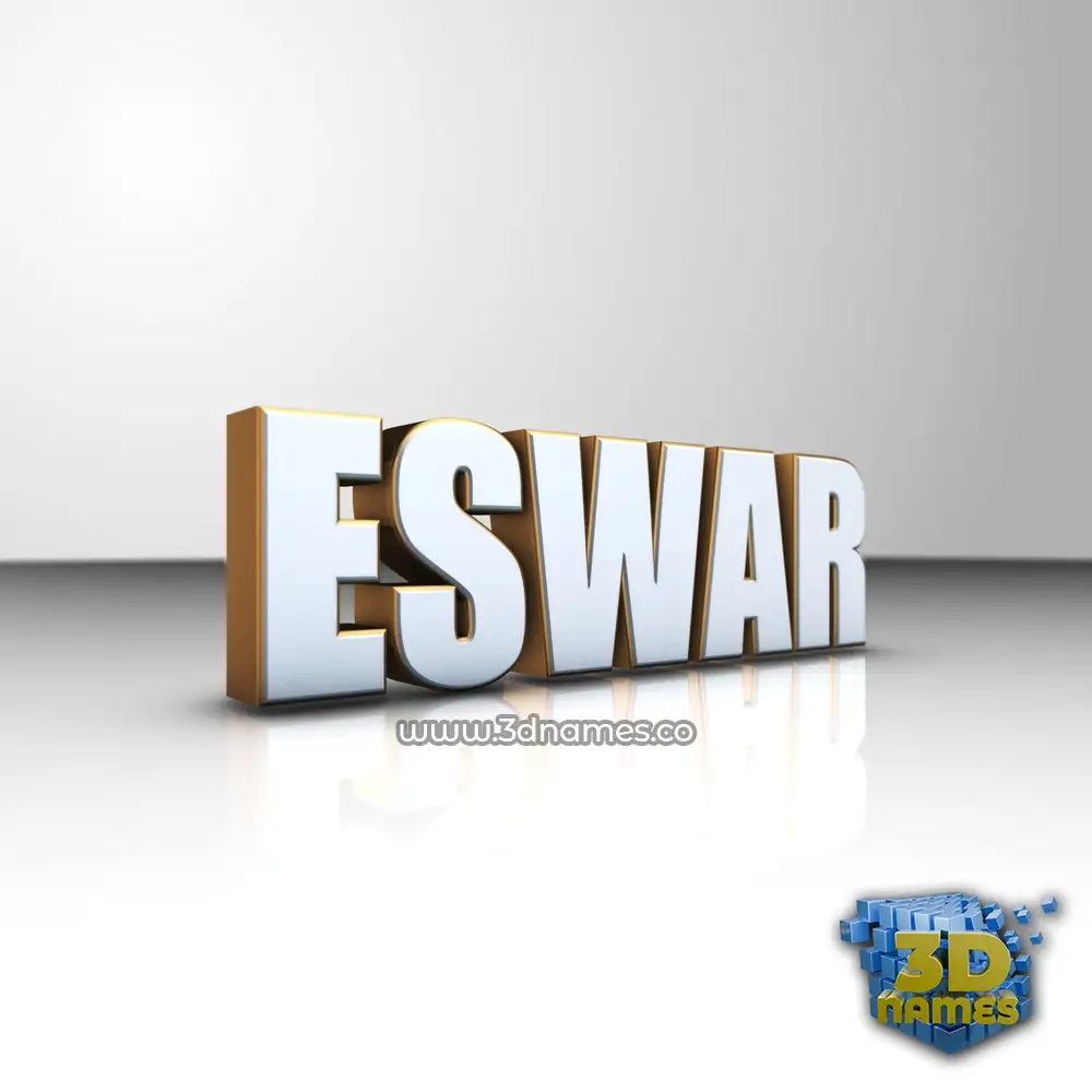 eswar in White'n'Gold style - 3D name wallpaper