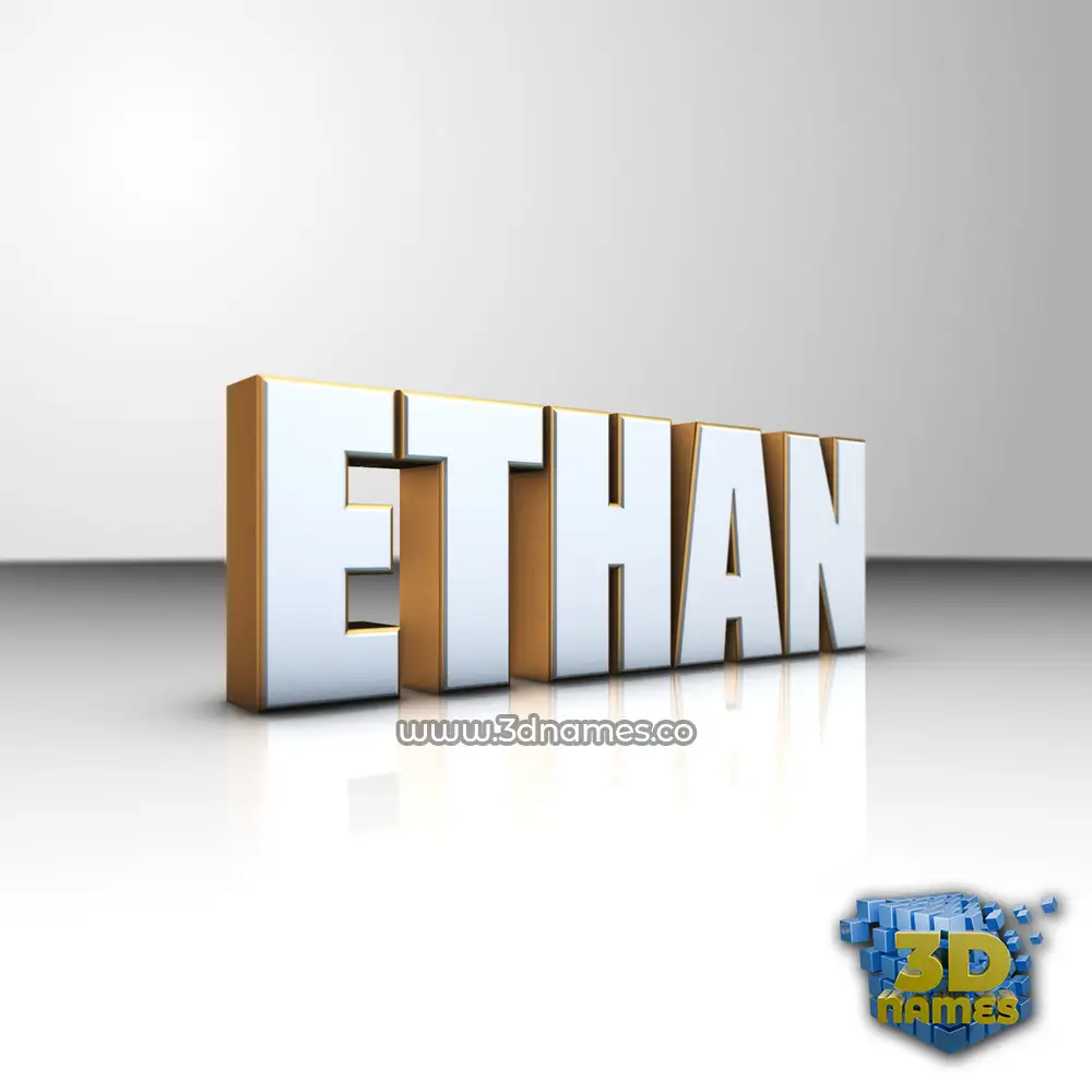 ethan in White'n'Gold style - 3D name wallpaper