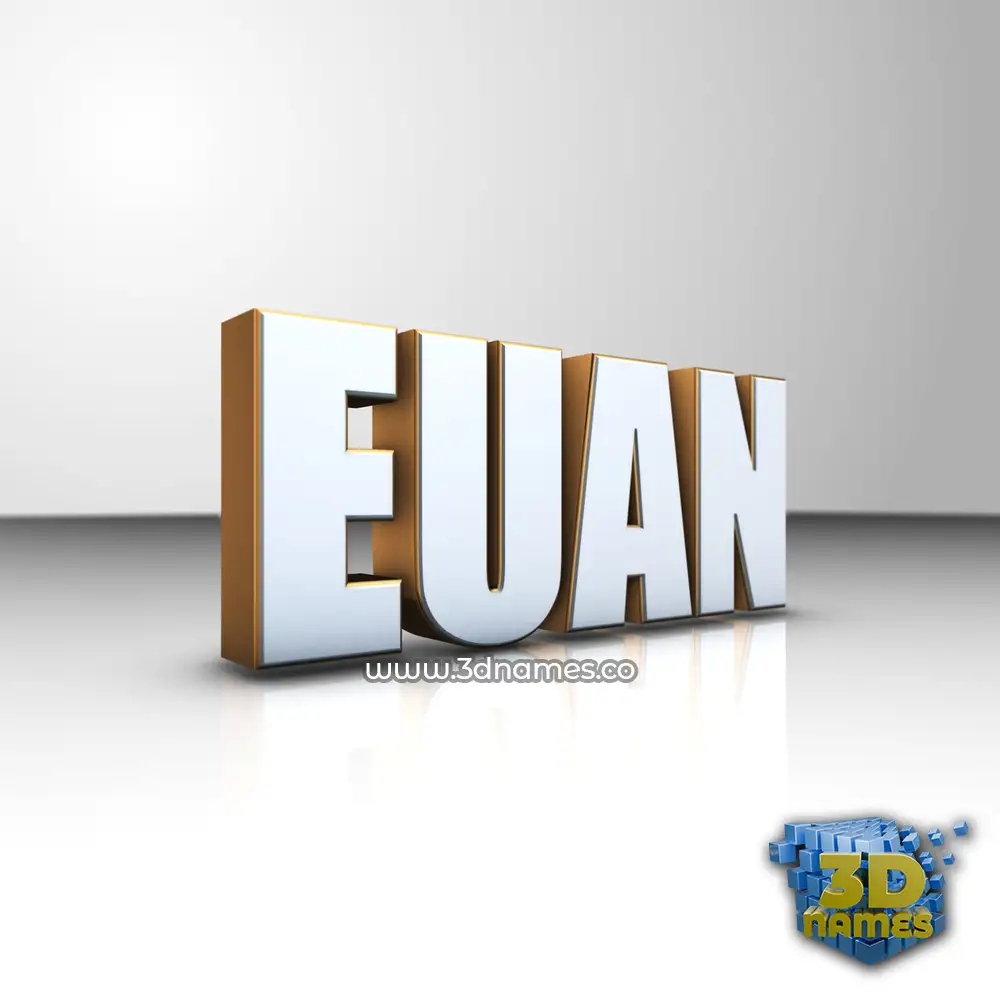 euan in White'n'Gold style - 3D name wallpaper