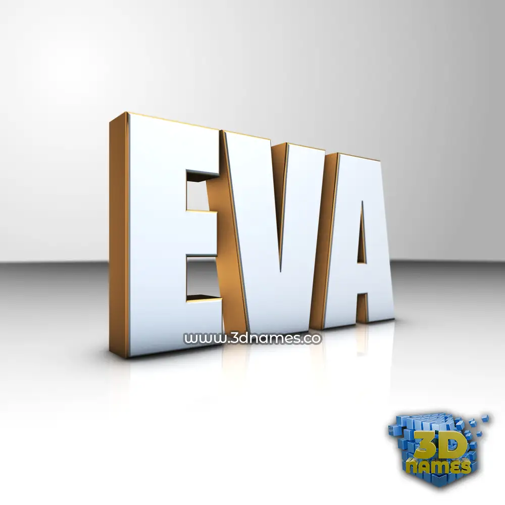 eva in White'n'Gold style - 3D name wallpaper