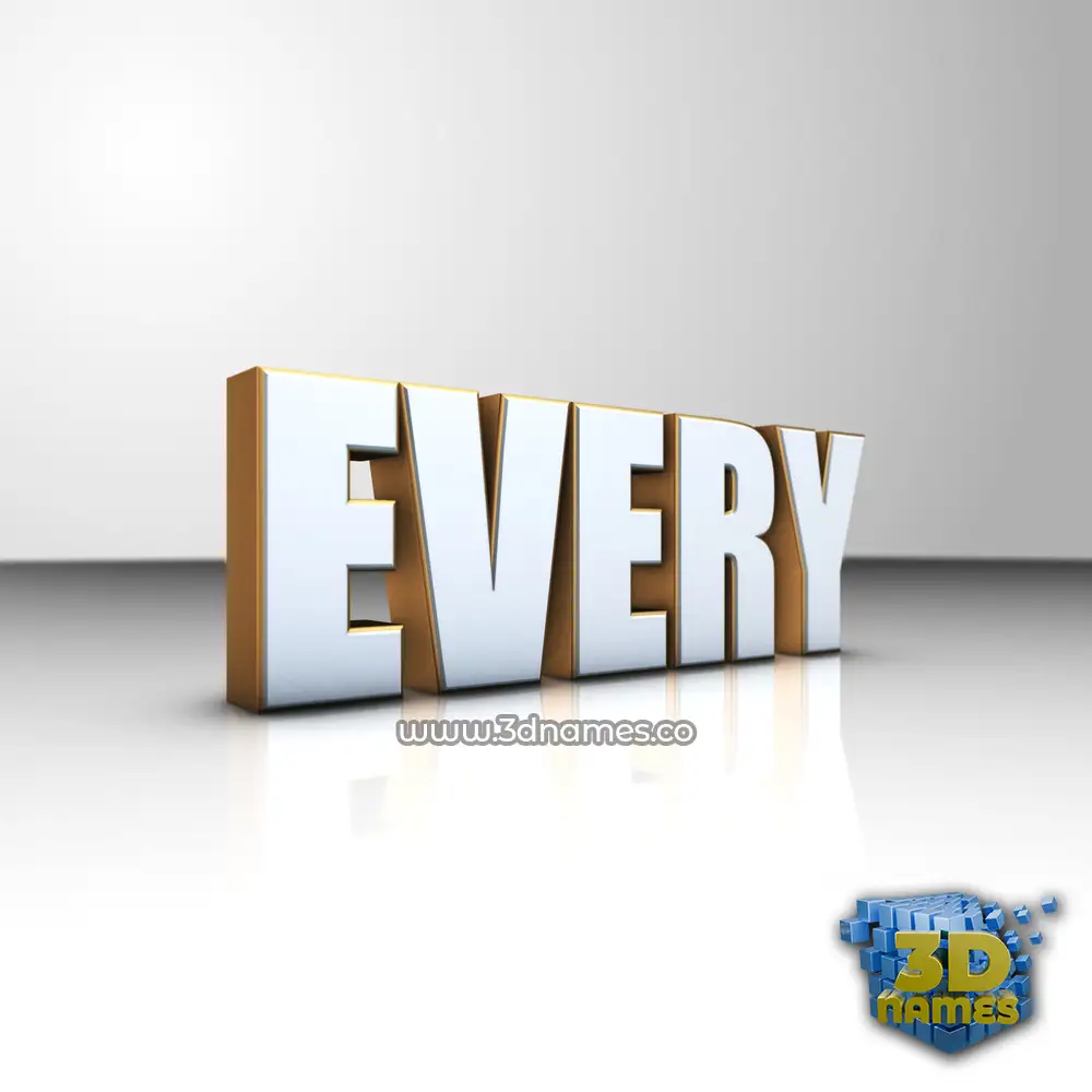every in White'n'Gold style - 3D name wallpaper