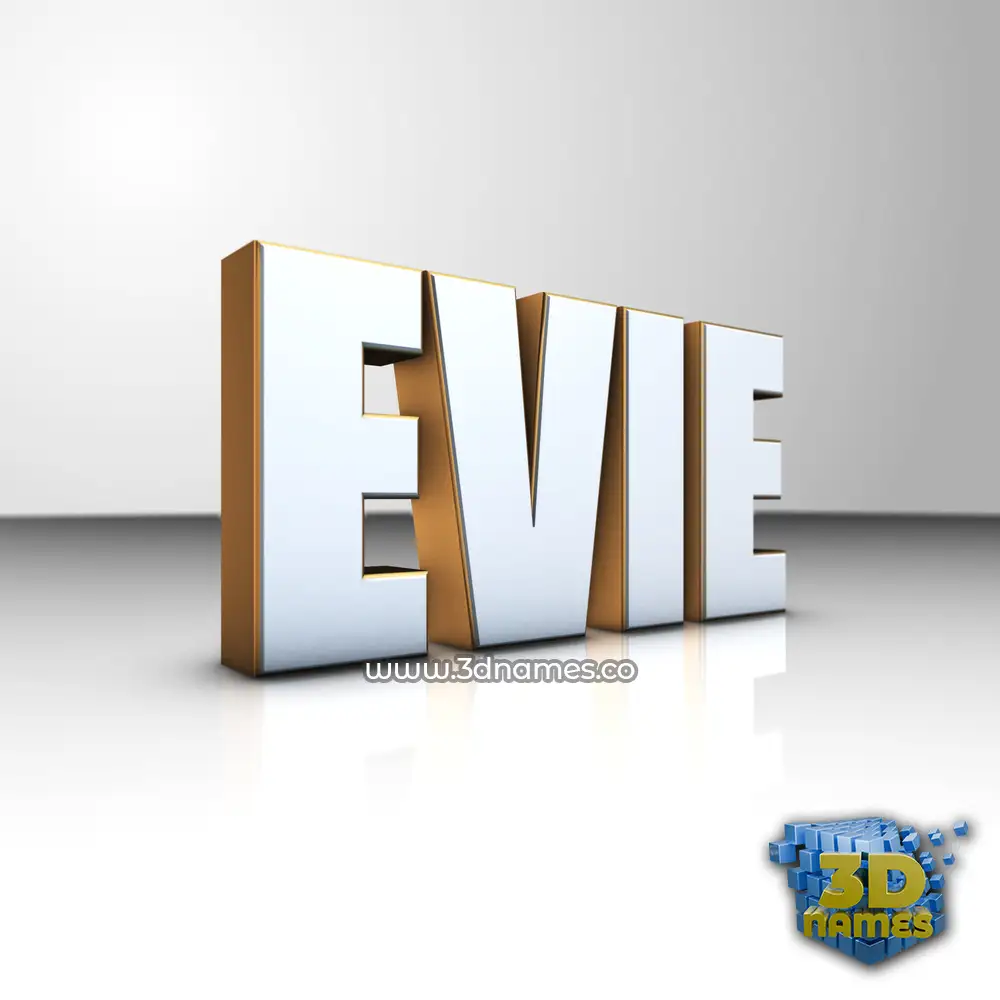 evie in White'n'Gold style - 3D name wallpaper