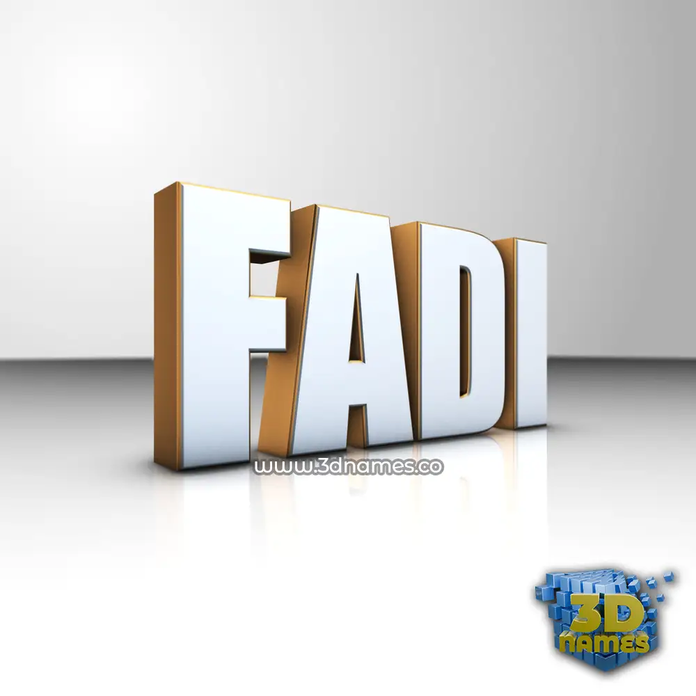 fadi in White'n'Gold style - 3D name wallpaper
