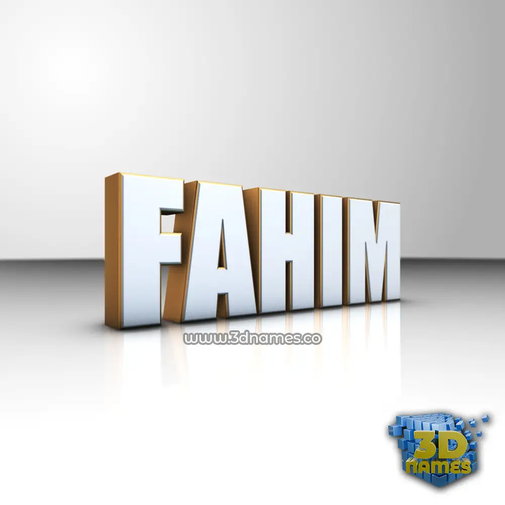 fahim in White'n'Gold style - 3D name wallpaper