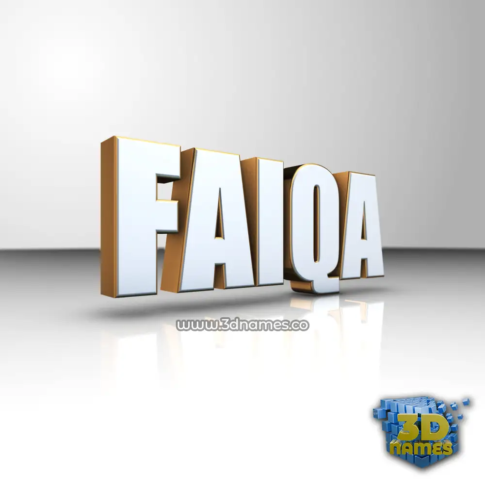 faiqa in White'n'Gold style - 3D name wallpaper