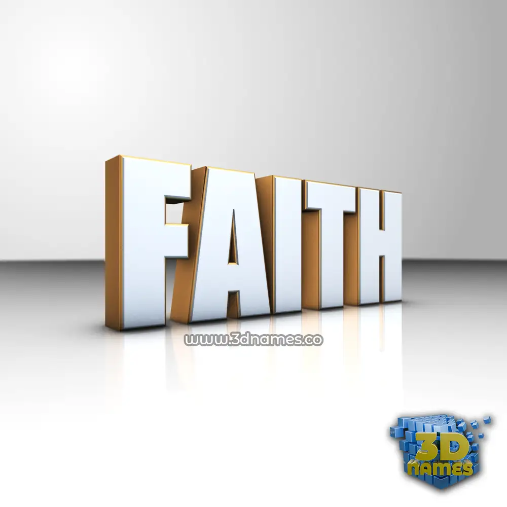 faith in White'n'Gold style - 3D name wallpaper