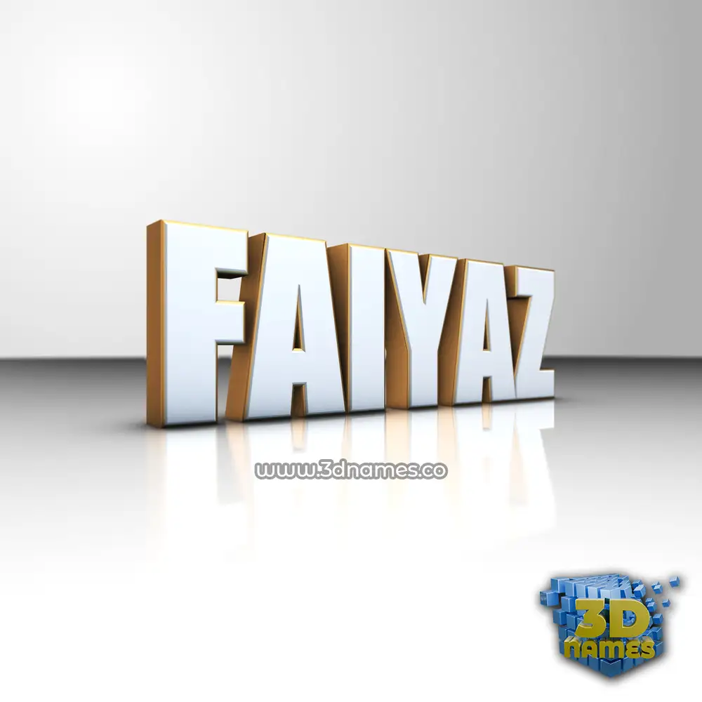 faiyaz in White'n'Gold style - 3D name wallpaper