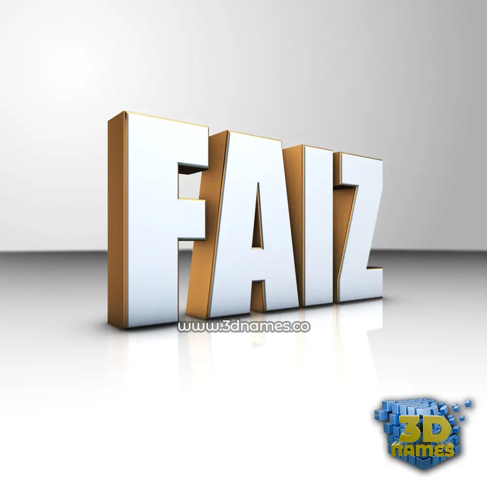 faiz in White'n'Gold style - 3D name wallpaper