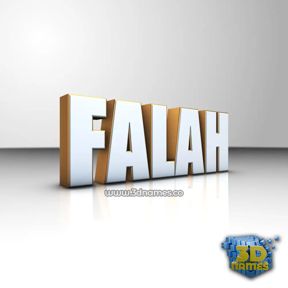 falah in White'n'Gold style - 3D name wallpaper