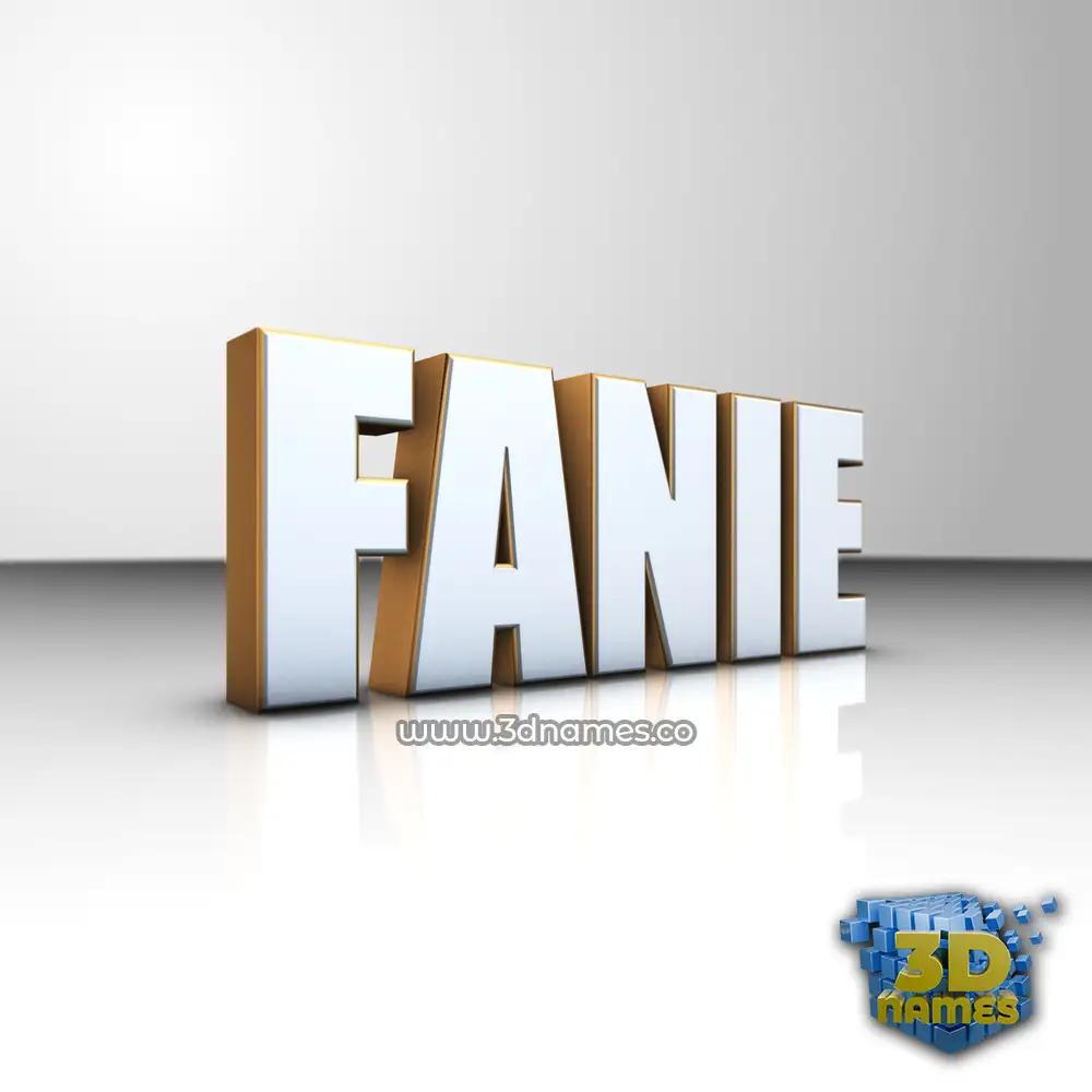 fanie in White'n'Gold style - 3D name wallpaper