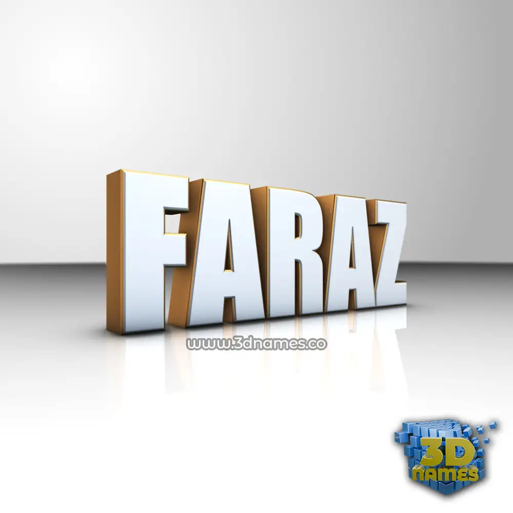 faraz in White'n'Gold style - 3D name wallpaper
