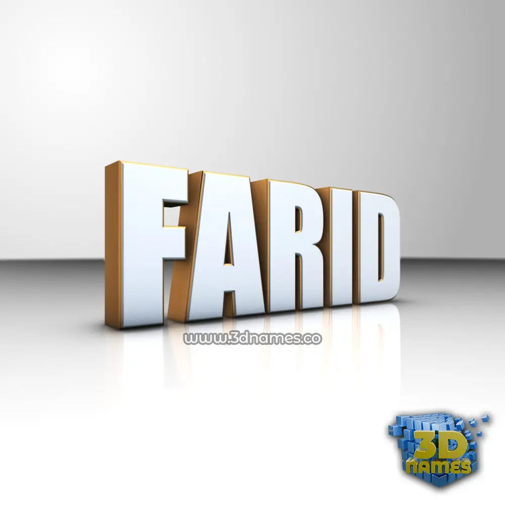 farid in White'n'Gold style - 3D name wallpaper