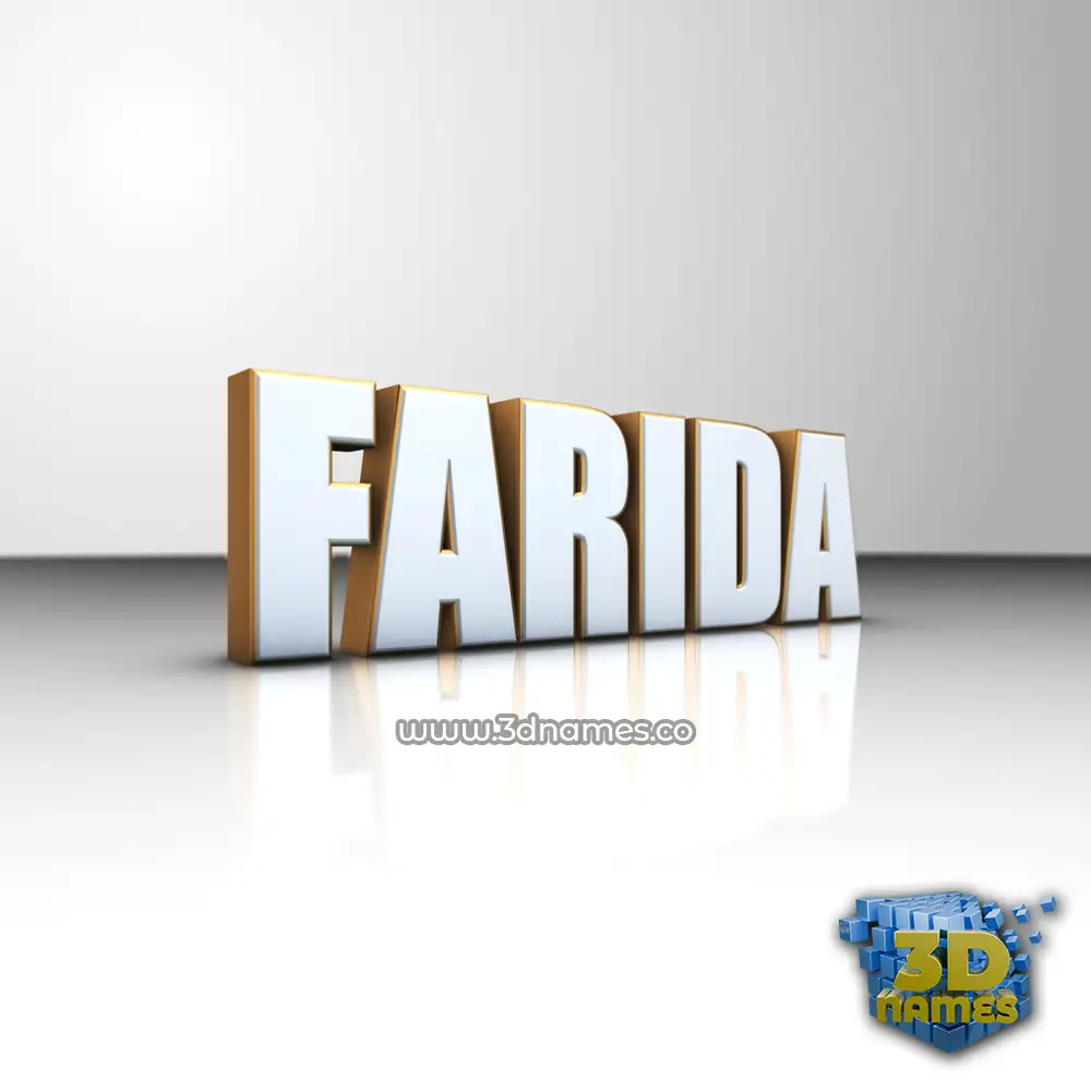 farida in White'n'Gold style - 3D name wallpaper