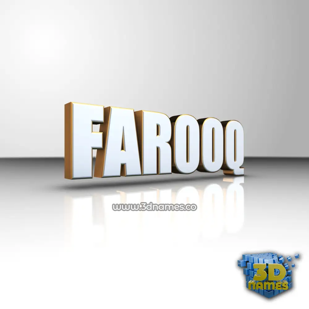 farooq in White'n'Gold style - 3D name wallpaper