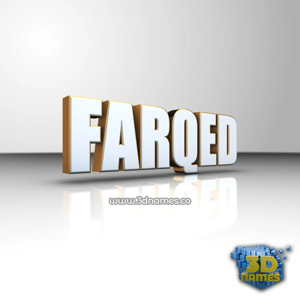 farqed in White'n'Gold style - 3D name wallpaper