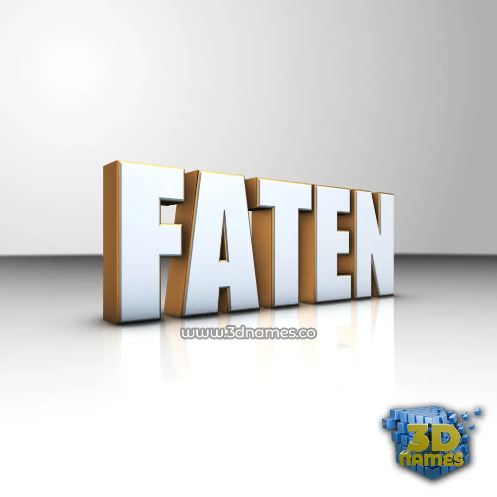 faten in White'n'Gold style - 3D name wallpaper