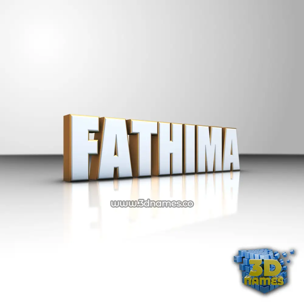 fathima in White'n'Gold style - 3D name wallpaper