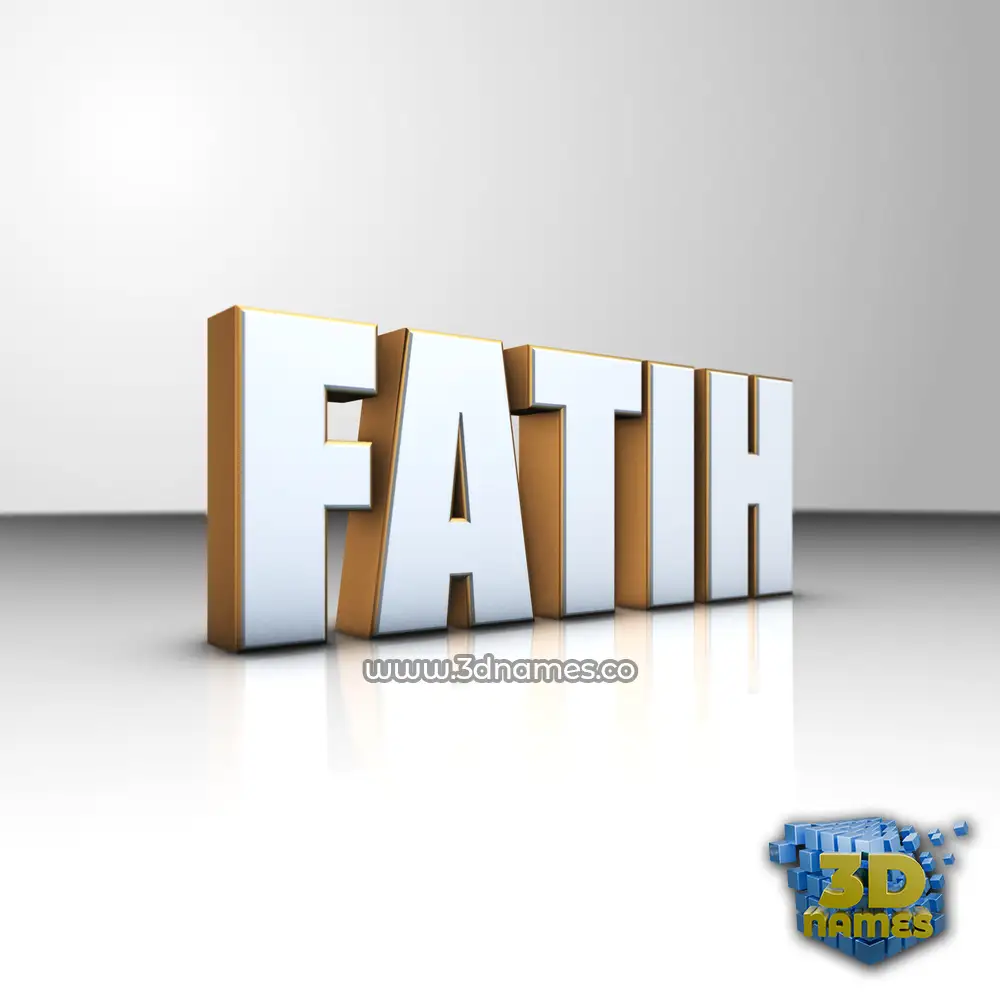 fatih in White'n'Gold style - 3D name wallpaper