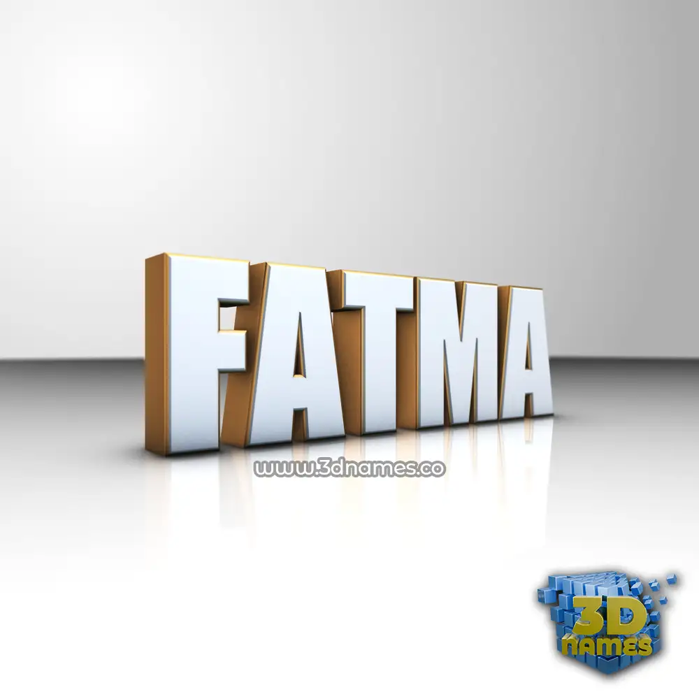 fatma in White'n'Gold style - 3D name wallpaper