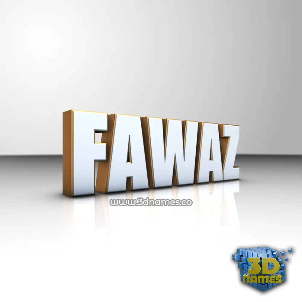 fawaz in White'n'Gold style - 3D name wallpaper