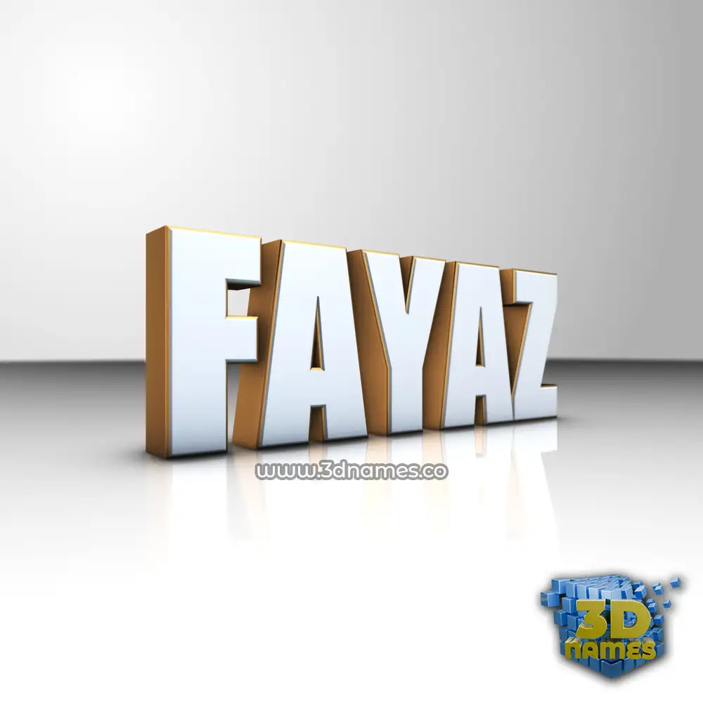 fayaz in White'n'Gold style - 3D name wallpaper