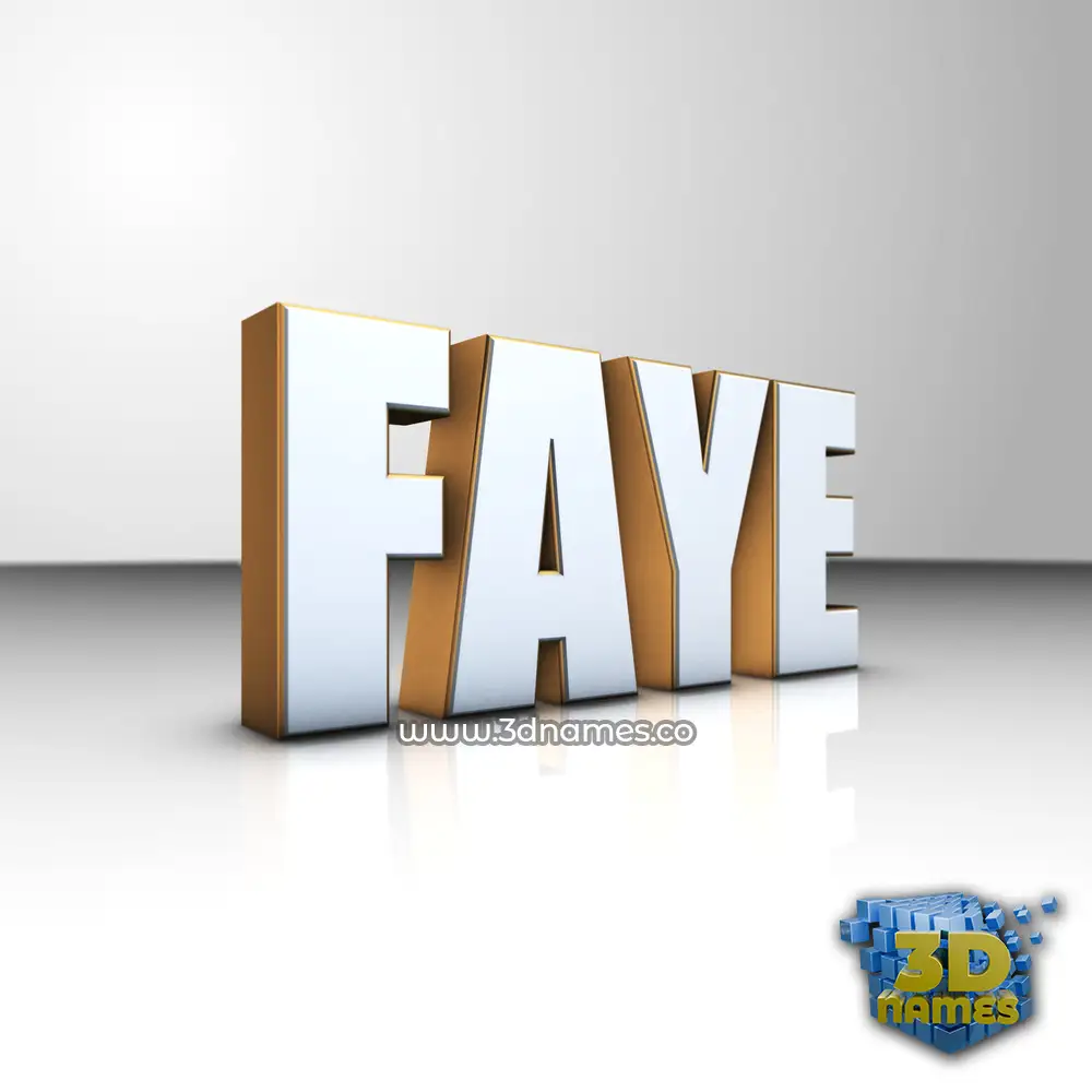 faye in White'n'Gold style - 3D name wallpaper