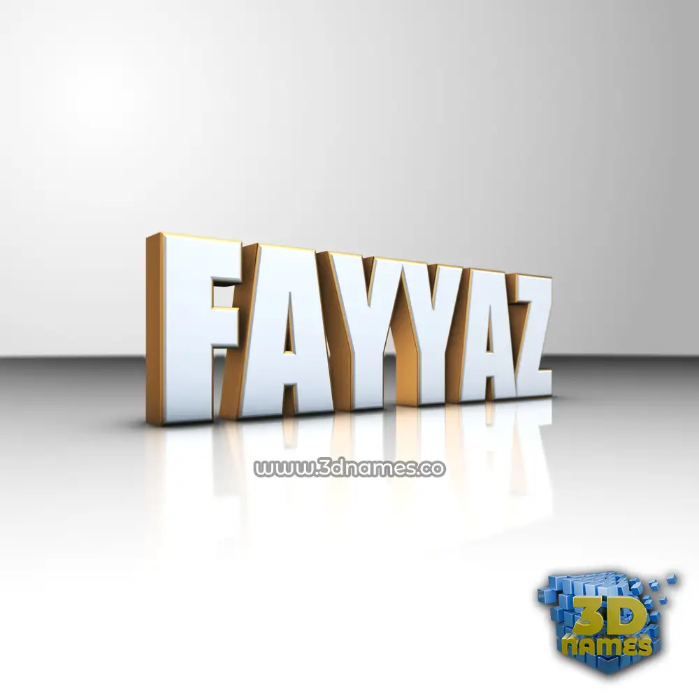 fayyaz in White'n'Gold style - 3D name wallpaper