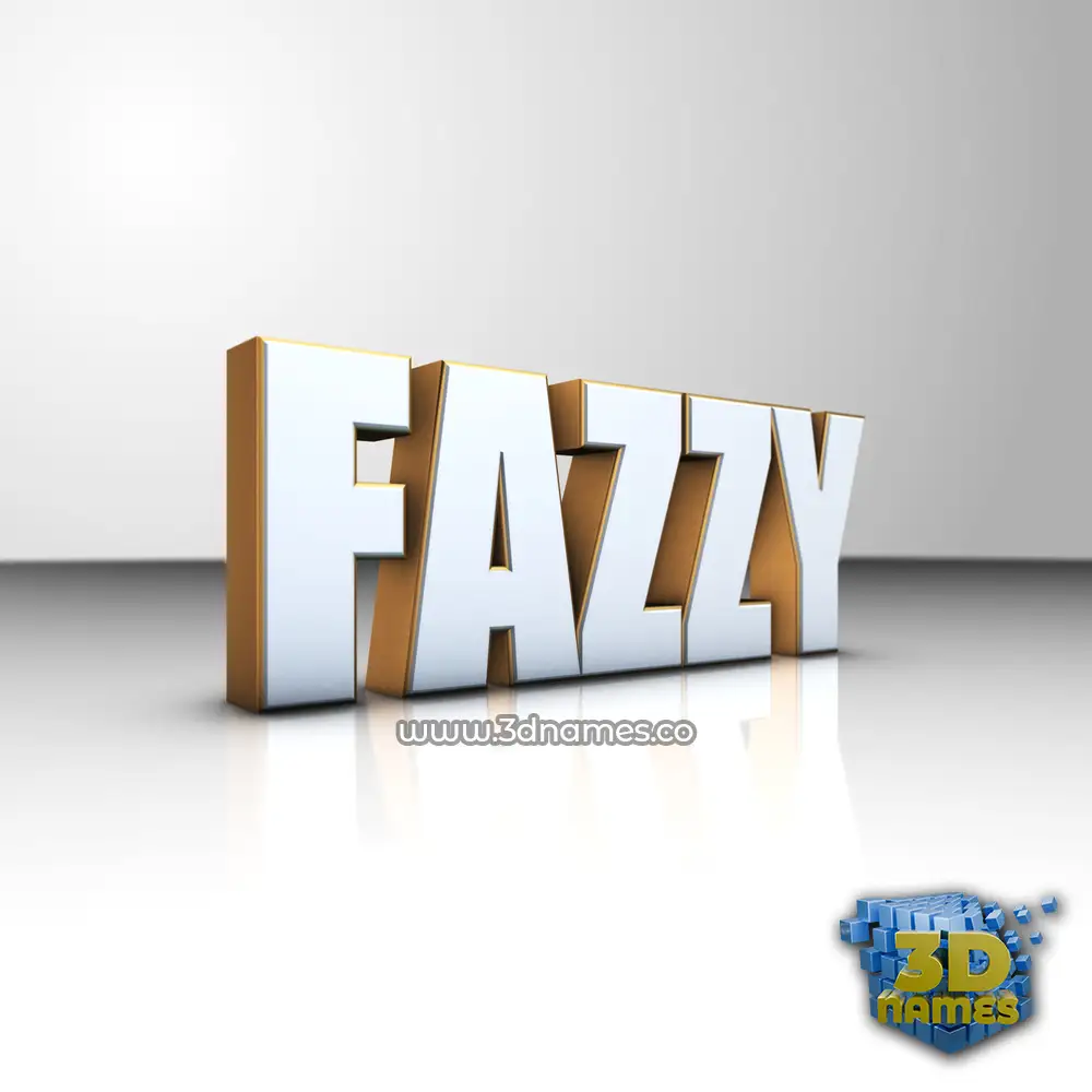 fazzy in White'n'Gold style - 3D name wallpaper