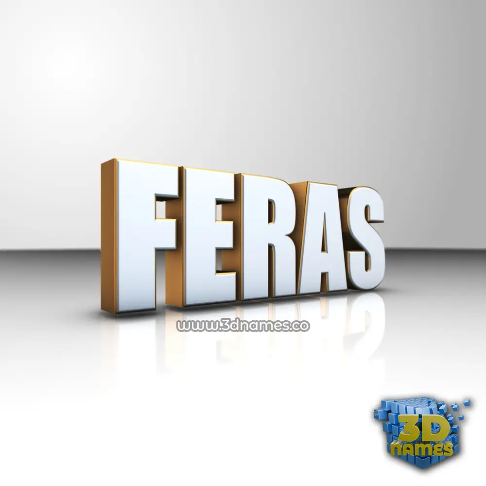 feras in White'n'Gold style - 3D name wallpaper