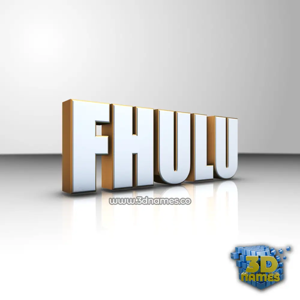 fhulu in White'n'Gold style - 3D name wallpaper