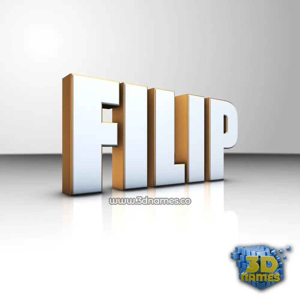 filip in White'n'Gold style - 3D name wallpaper