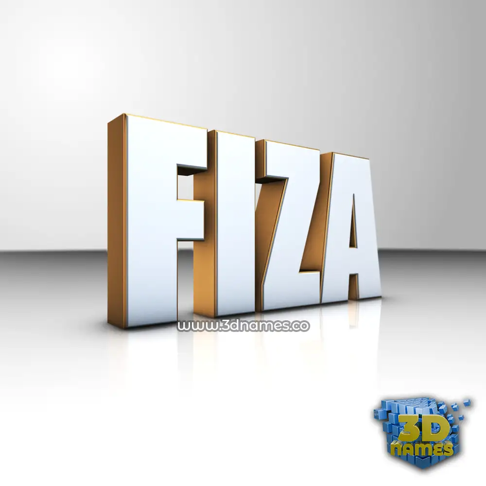 fiza in White'n'Gold style - 3D name wallpaper