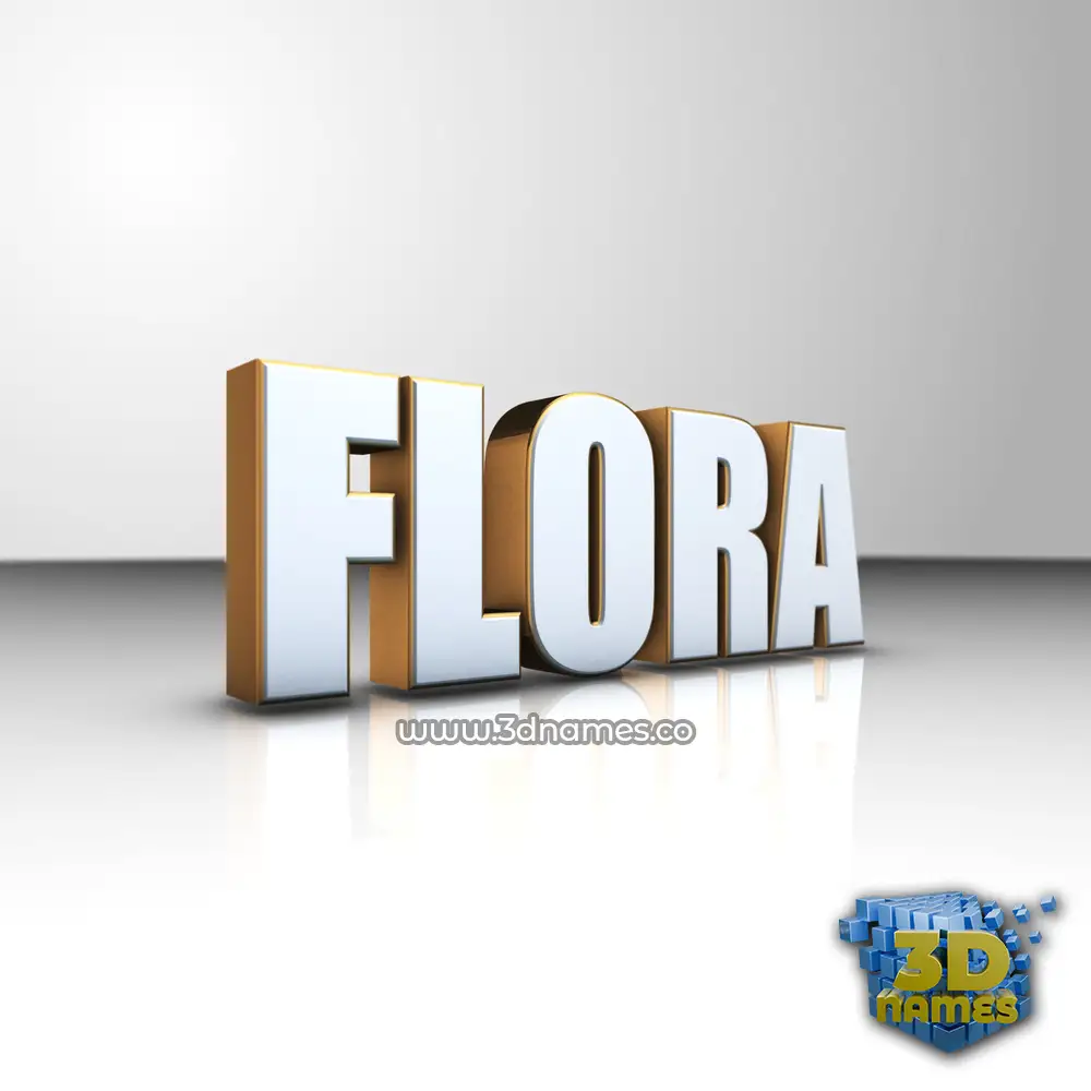 flora in White'n'Gold style - 3D name wallpaper