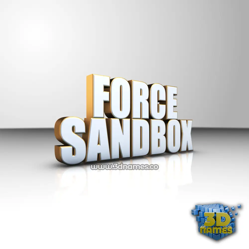force sandbox in White'n'Gold style - 3D name wallpaper