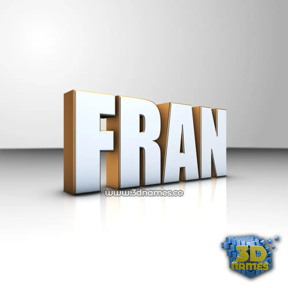 fran in White'n'Gold style - 3D name wallpaper