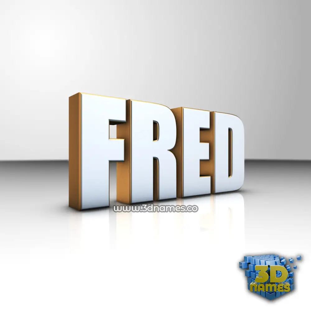 fred in White'n'Gold style - 3D name wallpaper