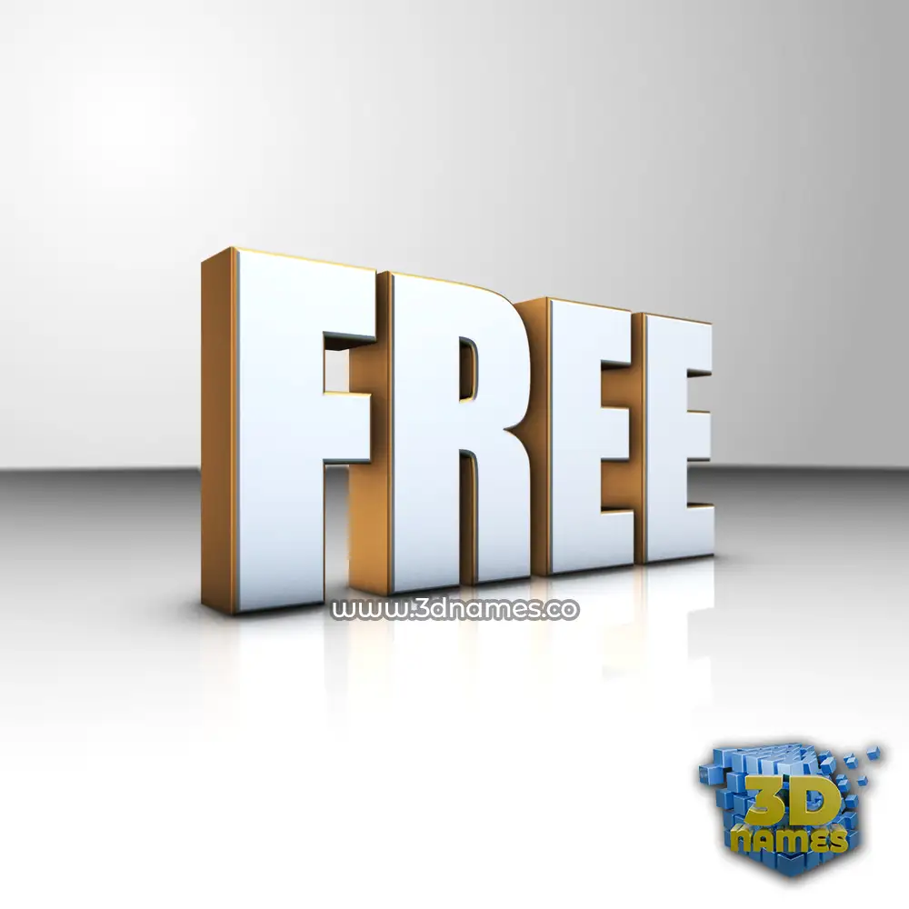 free in White'n'Gold style - 3D name wallpaper