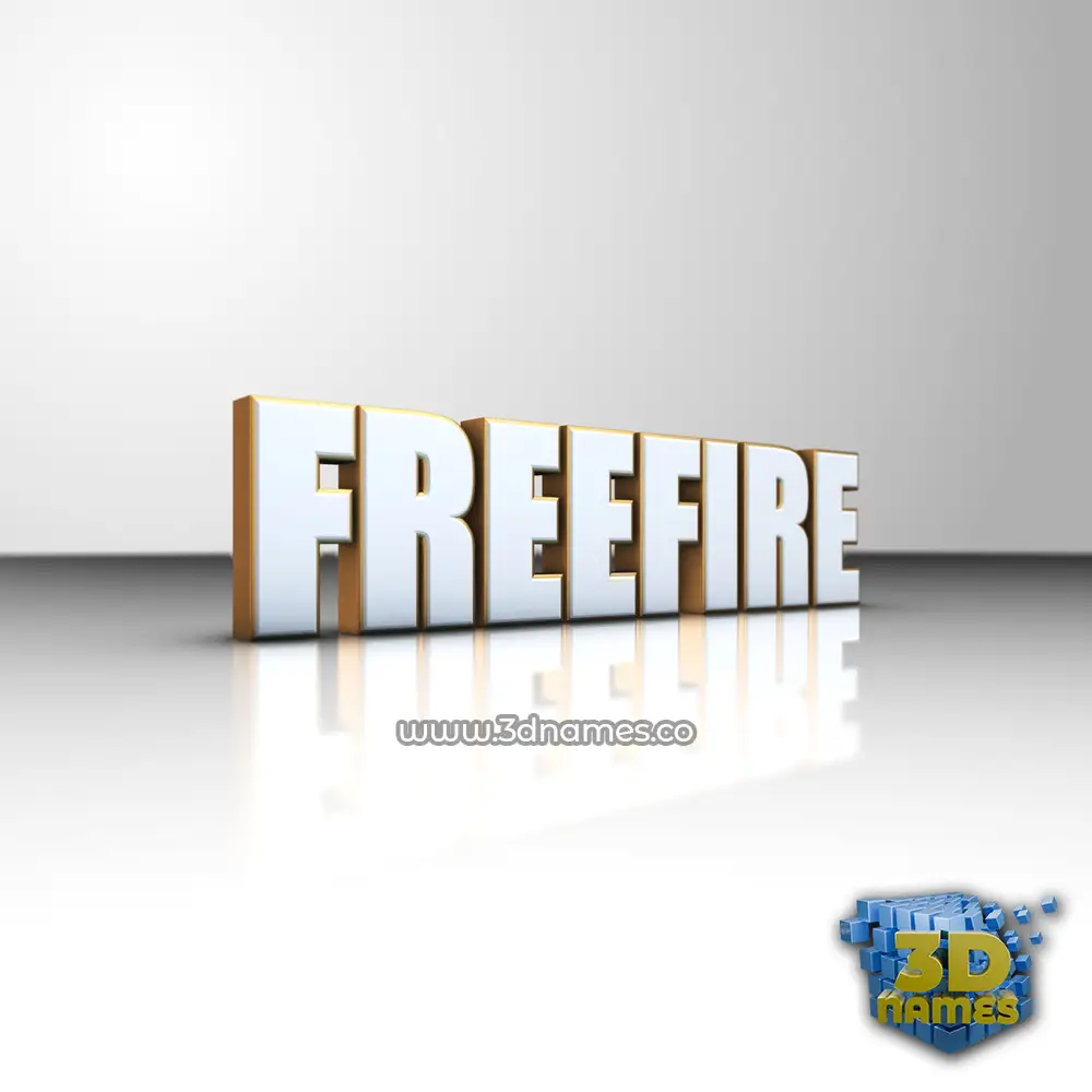 freefire in White'n'Gold style - 3D name wallpaper