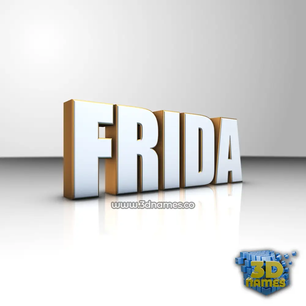 frida in White'n'Gold style - 3D name wallpaper