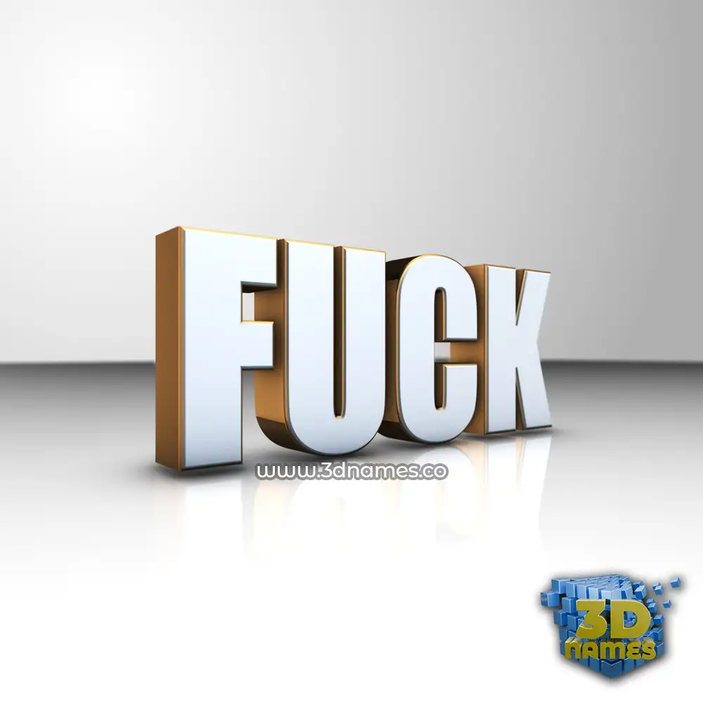 fuck in White'n'Gold style - 3D name wallpaper