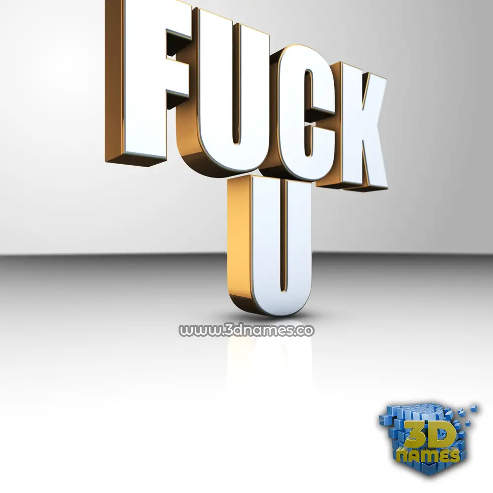 fuck u in White'n'Gold style - 3D name wallpaper
