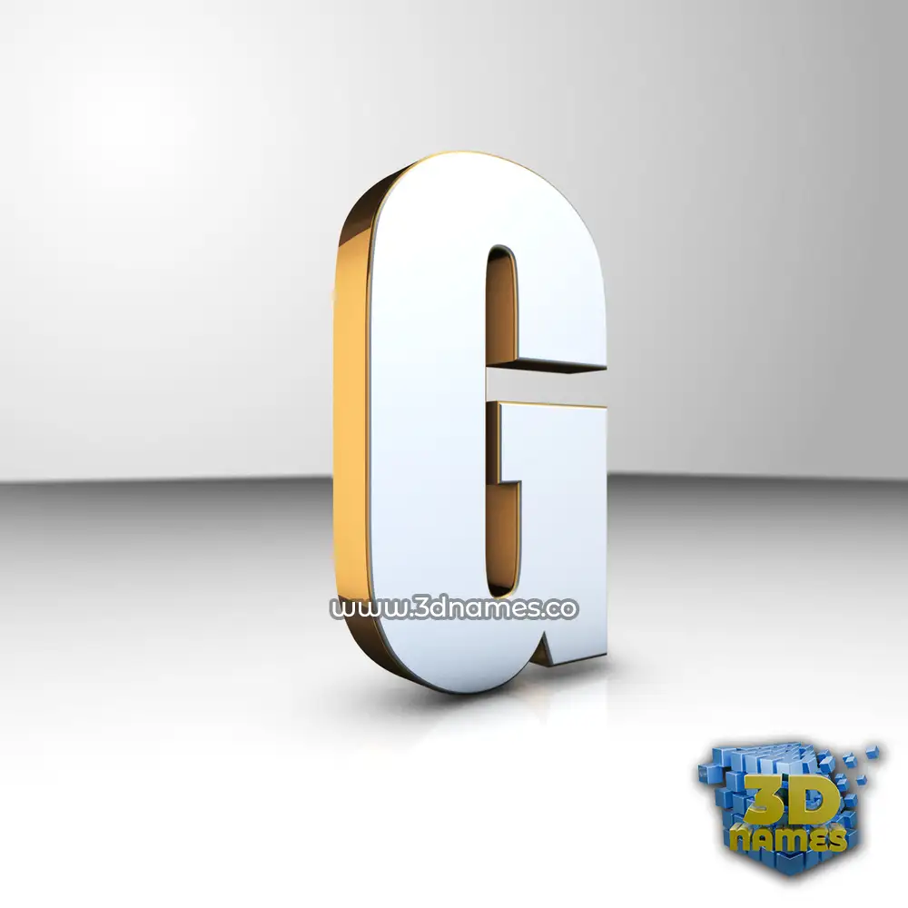 g in White'n'Gold style - 3D name wallpaper