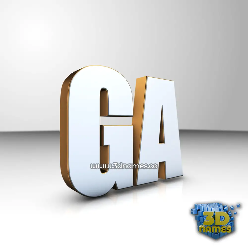 ga in White'n'Gold style - 3D name wallpaper