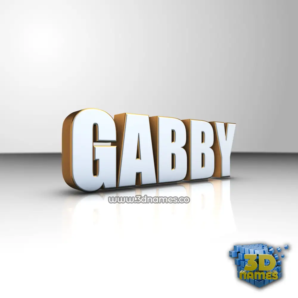 gabby in White'n'Gold style - 3D name wallpaper