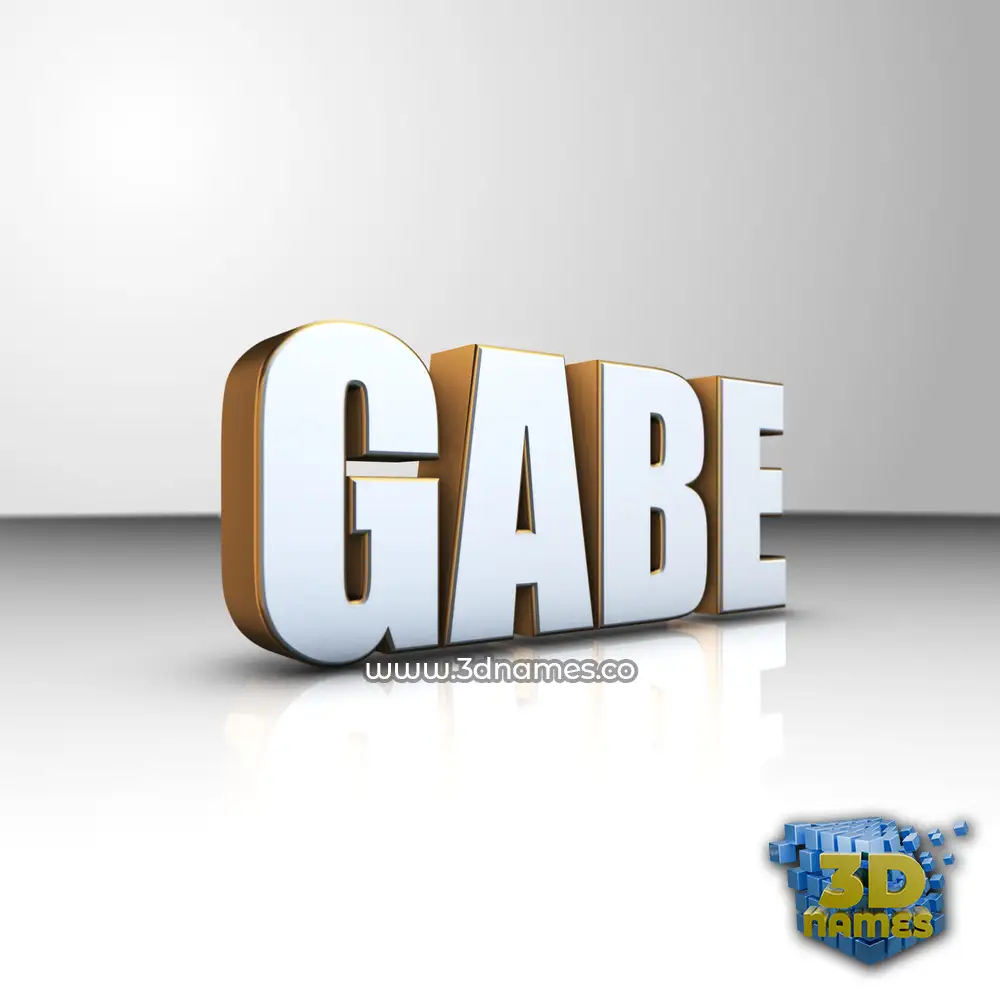 gabe in White'n'Gold style - 3D name wallpaper